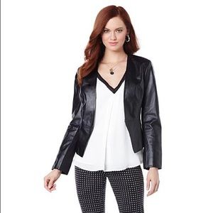 Hal Rubinstein Annie Leather Jacket Black NWOT